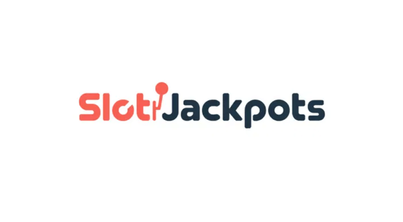 SlotJackpots.com premium domain logo – slot machine and coins